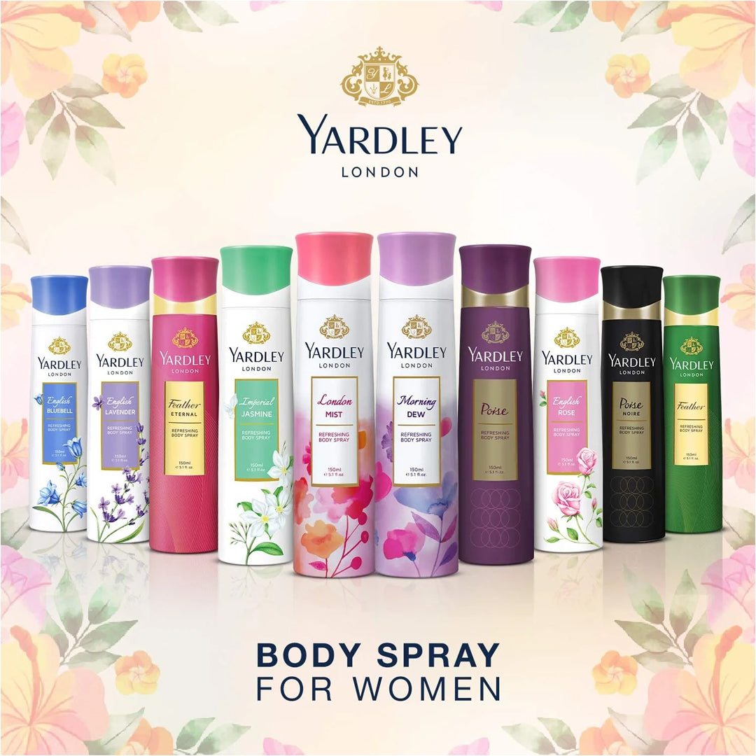 Yardley Sensitive Poise Body Spray For Women 150ml